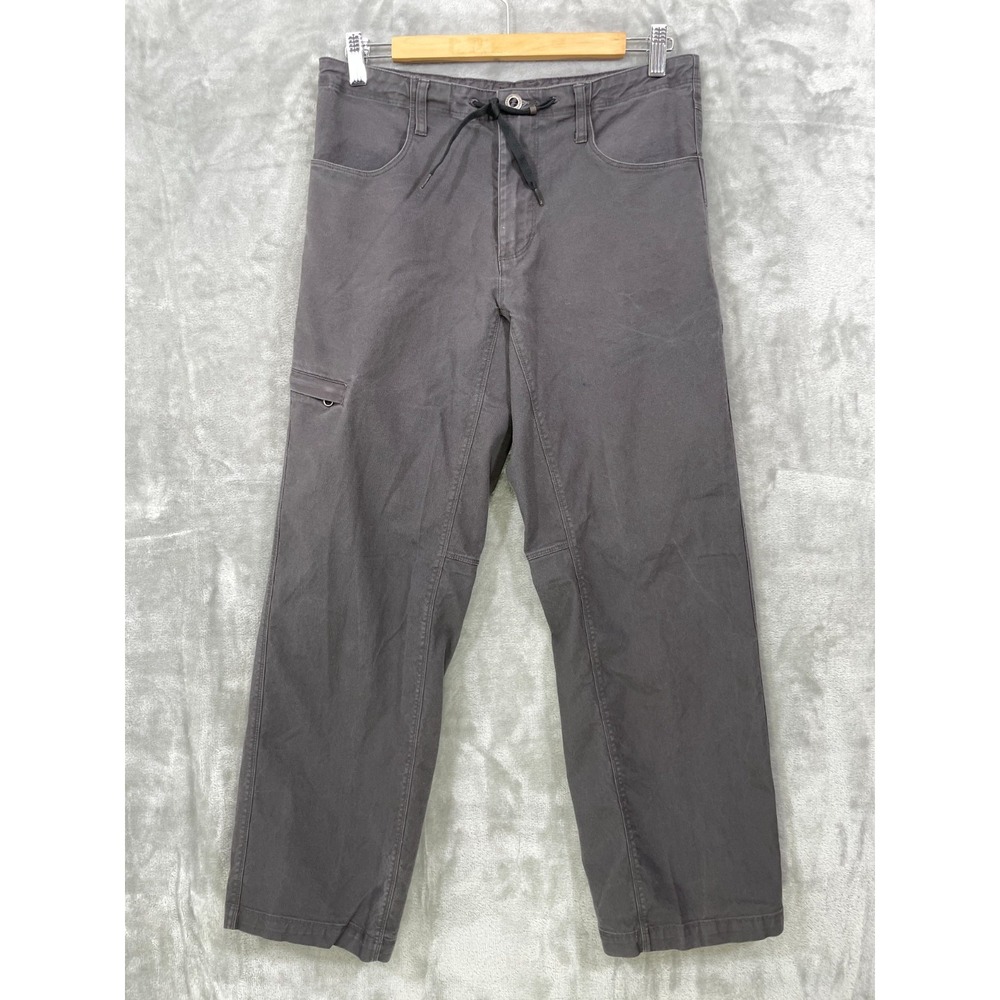 Patagonia Mens Retro Grade Pants Size S Gray Canvas Cargo Utility Hike Wide Leg
